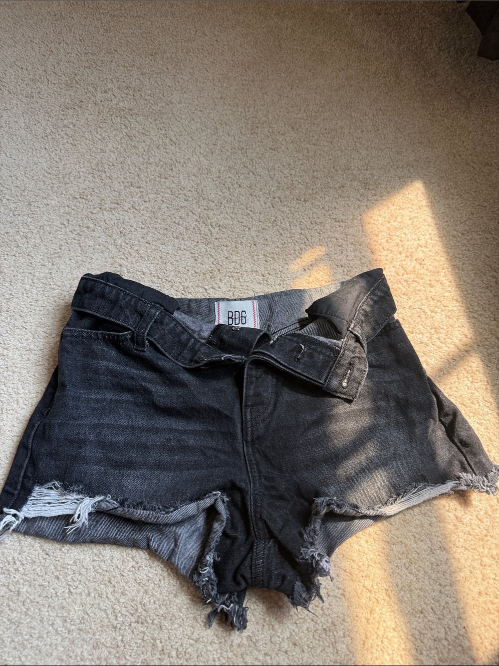 BDG Black Distressed Denim Cutoff Shorts